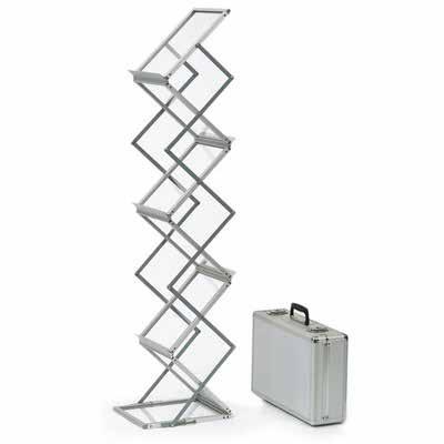 LITERATURE RACKS Model#: CLR200 Collapsible magazine rack 6-pocket Made out of aluminum and