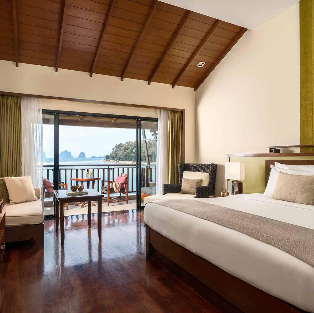 ACCOMMODATION DELUXE ROOM (45 sqm) Deluxe Rooms offer vistas of the pool and the pine edged beach from your spacious private balcony, as well as through floor to ceiling windows.
