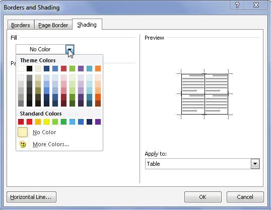 Zatim podesite izgled okvira tabele (ili ćelije): stil linija (Style), boju linija (Color) i debljinu linija (Width). Slika 8.