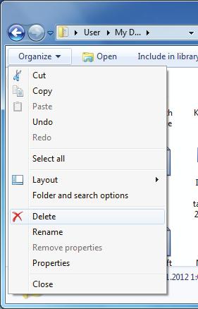 5 Brisanje foldera, fajlova i prečica (Delete) Iz ovog dijela učenici treba da nauče: 1. kako se brišu objekti u Windowsu 7, 2. šta se dešava sa obrisanim objektima, 3.