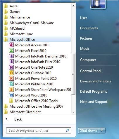Priča o računaru programa, kao što je prikazano na slici 3.2. Elementi liste All programs su ili direktne prečice ili folderi.