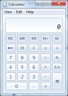 klikne se na Start, 2. klikne se (ili samo zadrži pokazivač) na All Programs, 3. u Accessories folderu izabere se opcija Calculator i pokrene se program u novom prozoru (slika 3.3).