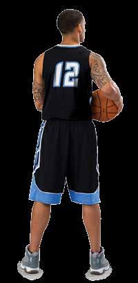 MEn s fast break PICK AND ROLL Jersey: M7172AF Step 1 - Upper and Lower Front & Back Body (Black) Step 2 - Lower Neck / Front Neck Insert (Columbia Blue) Step 3 - Upper Neck / Braid / Logo (White)