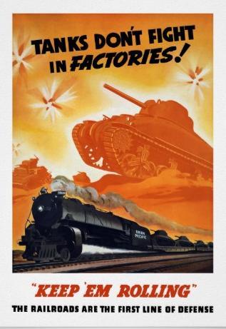 The Second World War causes a temporary boost in railway use, but the