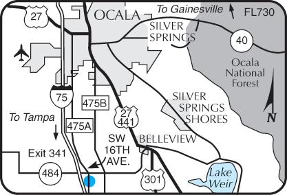 Local Map: Directions to Our Hotel: I-75 and Highway 484, Exit 341, go east bound on Highway 484,