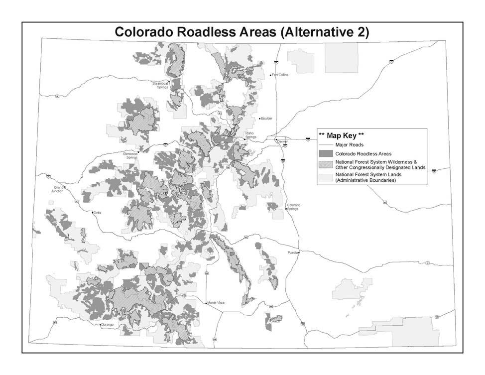 Figure 2 - Proposed Colorado roadless areas Alternatives This section summarizes each of the three alternatives considered.