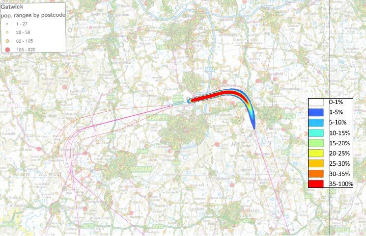 P-RNAV Departure SID Implementation at LGW Consultation Document Flight Trial of Proposed Route 2 Figure9) Density plot of