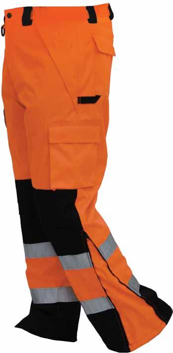 BISON EXTREME RAINTROUSER Heavy duty belt loops and button waist closure Adjustable velcro waist tabs Code TNSPO Sizes S-4XL, XL & 8XL Colour Orange/Black & Yellow/Black Front pockets with waterproof