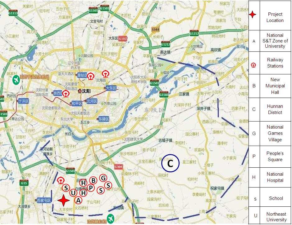 Getting real: Details on potential Park Location in Shenyang Hunan District Introduction Venue of the 12th National Sports Festival of China in 2013 The new municipal government area Convenient