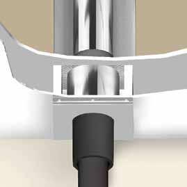 12) Decorative single to twin adaptor This component allows a cut length of vitreous lue pipe to be inserted up to 90mm into a twin wall system to give
