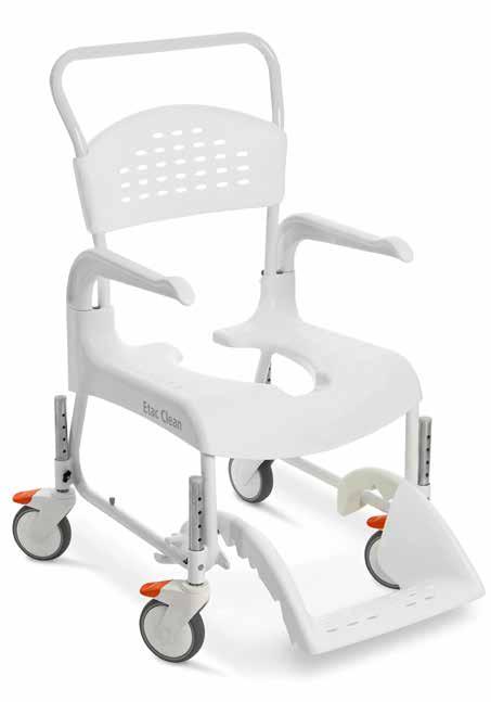 Etac Clean Height Adjustable In addition to all the features of the basic model, this variant allows you to adjust the height of the seat.