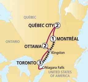 valued at $75pp 9-Day Coach Tour aboard a luxury air-conditioned motor coach with reclining seats and restroom facilities VIA Rail Train from Montreal to Toronto Business Class PREMIUM HIGHLIGHTS