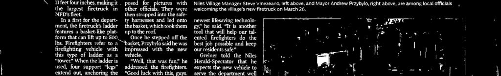 According to the village press release, the firetruck cost $1.1 million and has a life expectancy of2o years. The department has been training with the truck for the past few months.