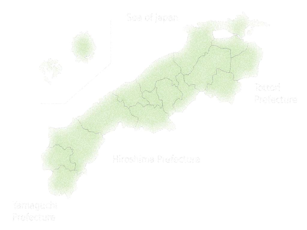 Shimane prefecture Country: Japan / Region: Chūgoku / Island: Honshū Population by Age Area: 6,707.