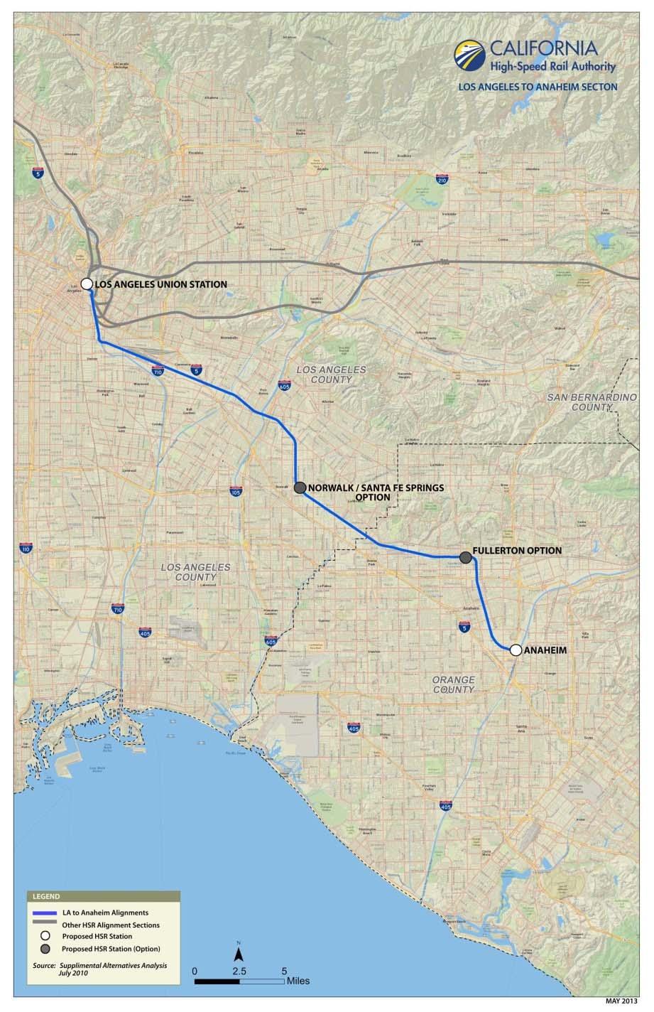 LOS ANGELES TO ANAHEIM PROJECT SECTION 30 Mile Route Connects Los Angeles Union Station and Anaheim Regional Transportation