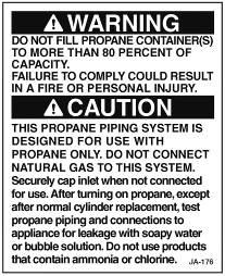 LP gas container overfill Section 7: Fuel & Propane System If you suspect your propane container has been overfilled, contact your independent Jayco dealer or a qualified propane technician for