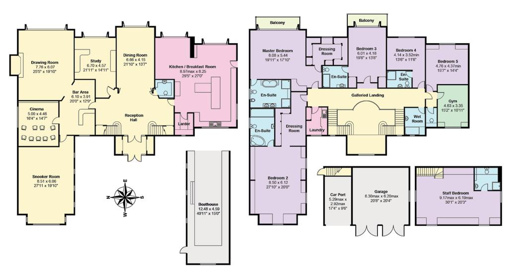 Approximate Gross Internal Floor Area Main House: 658 m² (7082 ft²)