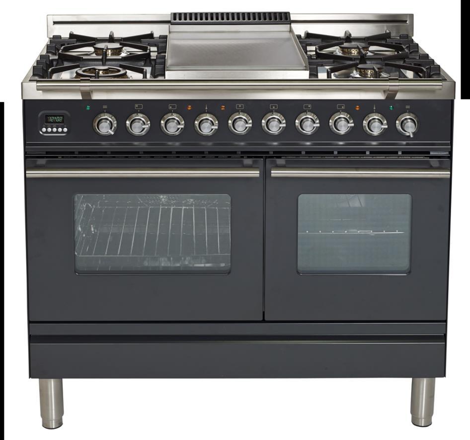 Second Oven Features Main Oven Features 40 Dual Fuel Double Oven Range UPDW100 (6) Size 40" Type Dual Fuel Digital Clock and Timer Oven Handles & Upper Handrail Full Size Warming Drawer 125-200