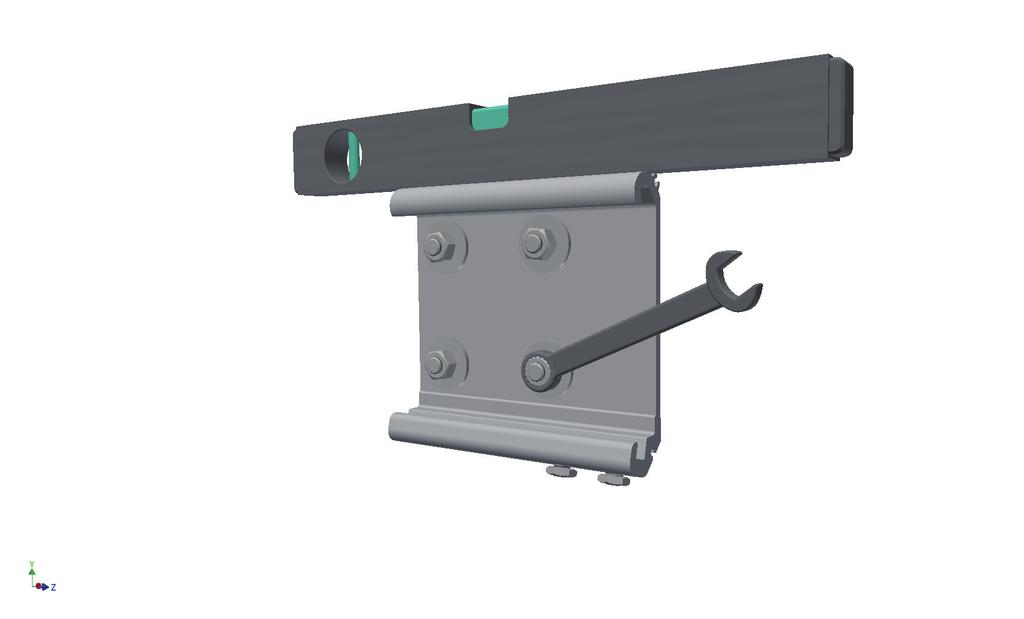 Insert the locking pieces laterally into the grooves provided between bracket and basic part.