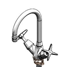 turn  YZ307XYP012 Deck mount faucet, 300mm Aerated Swing spout, jumper