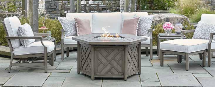 FOR ADDITIONAL TABLE SIZES, SEE OUR COORDINATING ELIZABETH COLLECTION (#31) Fire Pit Table Not Available. 24.