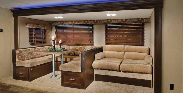 CHEROKEE Features A A B C D E F G H Our large and spacious slide out room features comfortable dinette cushions and extra large dinette seating.