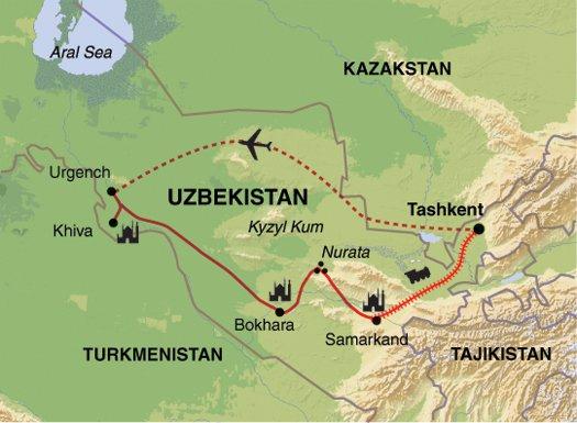 Uzbekistan Uncovered - Trip Notes General Trip info Map Trip Code: EAXS Trip Length: 11 Trip starts in: Tashkent Trip ends in: Tashkent Meals: All breakfasts, 2 lunches, 1 dinner Please note that