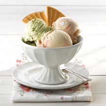 and a footed sundae dish in candy sweet colours of white, pastel pink and ice blue
