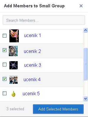 Odaberite opciju Add members to Small group i označite učenike koje želite smjestiti u ovu grupu.