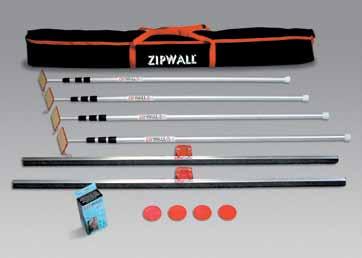 spring-loaded poles SLP Pole Video Item 4PL ZipWall 4 Pack Plus Kit The perfect starter kit.