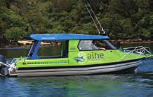 nz WATER TAXIS Aihe Water Taxi 27 Spacious, luxurious seats, excellent viewing. 12 passengers. Friendly, informative. Reasonable speed, low noise, enjoy scenery / wildlife.