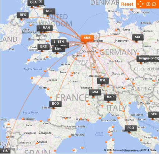 2 position at Amsterdam with a 9% market share Important primary airport in the easyjet network with 4 million seats of easyjet s existing capacity touching Amsterdam easyjet already flies 20 routes