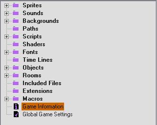 Posljednji dio glavnog programskog zaslona obuhvaća Stablo resursa (sl. 2.6), koji predstavlja jedan od glavnih aspekata u GameMaker-ovom programskom sučelju.