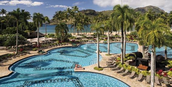swimming beaches, the resort boasts a championship golf course and one of Hawai i s largest single level swimming pools.