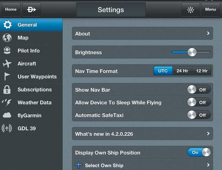 Overview GETTING STARTED Garmin Pilot is fully functional immediately upon installation, but there are a few things you may wish to set up in order to optimize performance right away.
