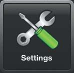 Overview SETTINGS Located under the Home Button, touch the Settings Icon to