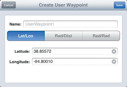 Overview USER WAYPOINTS Overview Plan File The User Waypoints Tab provides a quick and easy way to create and view stored user waypoints.