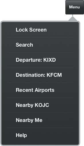 Access: Airport Info Page Menu Index 2) Touch.