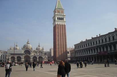 PLACES TO VISIT Piazza San Marco Piazza San Marco is the main square of Venice surrounded by chic sidewalk cafes and fancy shops.