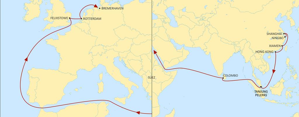 ASIA NORTH EUROPE SHOGUN WESTBOUND Direct offer from Xiamen and Hong Kong Best product from South China and South East Asia to Felixstowe.
