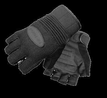 FORCE FINGERLESS GEL SHELL: Washable synthetic leather palm offers great