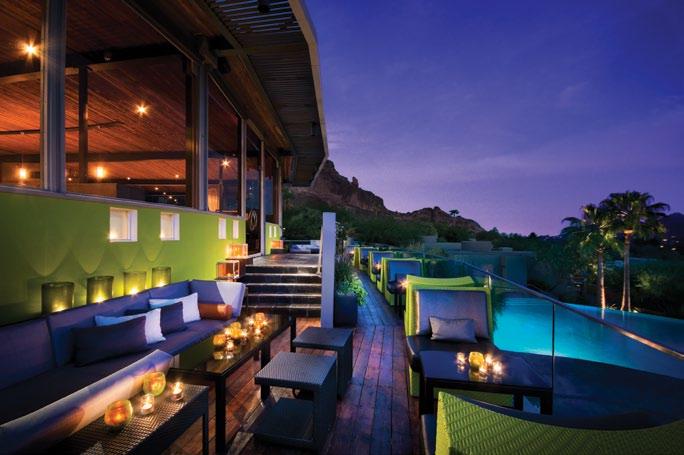 savor the flavors Watching the light of sunset on Camelback Mountain during dinner at elements is one of the most popular pleasures at Sanctuary.