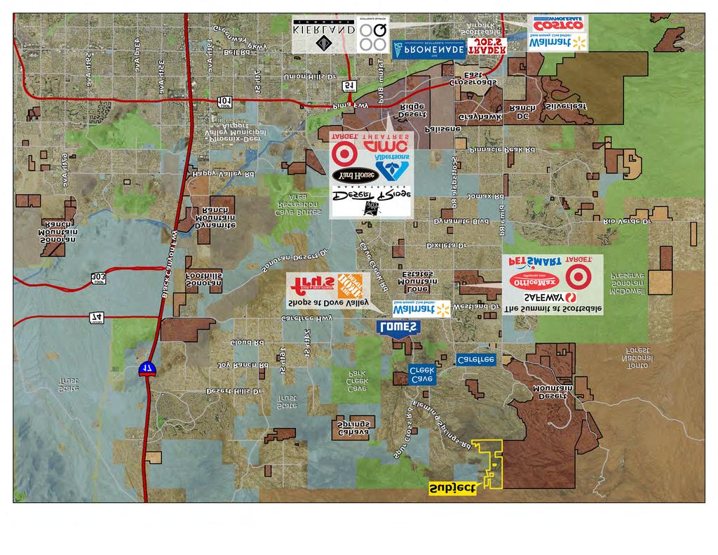 AMENITIES DRIVE TIME MAP Downtown Cave Creek Lowe's/Walmart Shops at Dove Valley The Summit at Scottsdale Ridge Marketplace Scottsdale Airpark Area