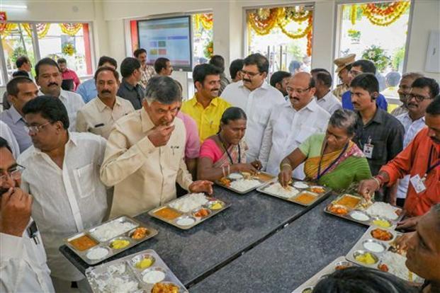 Pradesh launches Anna canteens at 60 different places across the state Launch at Vijayawada Run by