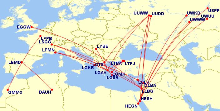 Top 30 City Pairs in July Charter only, small markets Thessanoliki, Larnaca, Ben Gurion. Enfidha-Stuttgart.