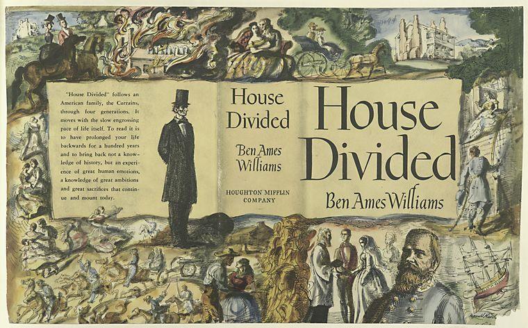 Na ovitku za knjigu pod nazivom "The House Divided" koja datira iz 1946. godine te ju je napisao Ben Ames Williams jasno se vidi utjecaj slikarstva na dizajn ovitka (Slika 10).