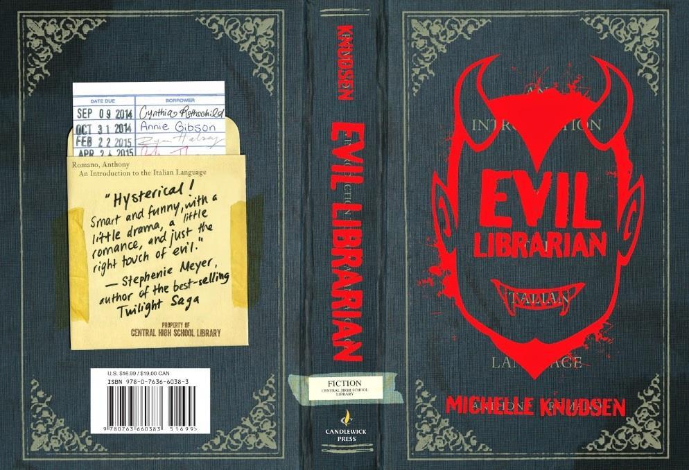 Ovitak za knjigu "Evil Librarian" koju je napisao Michelle Knudsen, dizajnirao je Matt Roeser te je izdana 2014. godine. Sam ovitak vrlo jasno predstavlja sadržaj knjige te njene likove.