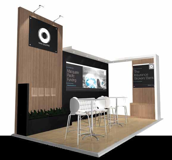 Creative response Client: Macquarie Group Event: NIBA Venue: Adelaide Convention Centre Stand: 6m x 3m Peninsula stand at 4.