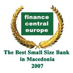 Годишен Извештај 2007 41 Награди и сертификати Изминатата година Банката го доби признанието Најдобра Банка во Р.