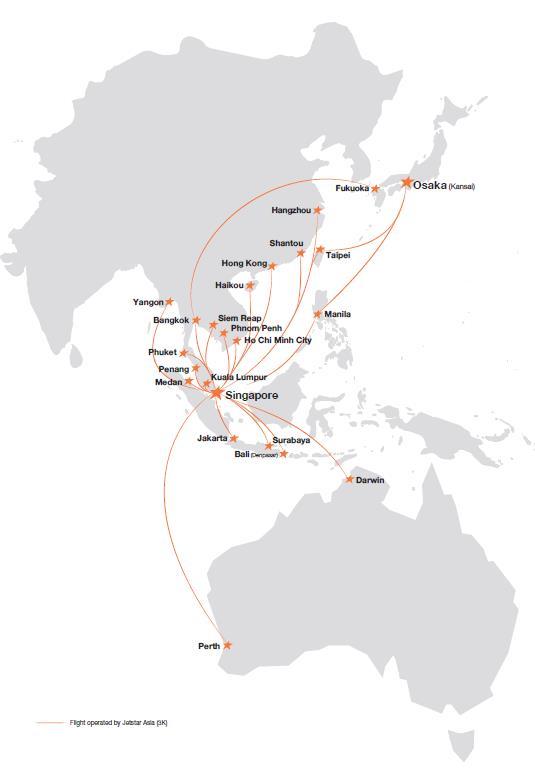 Jetstar Asia (Singapore) Return to profit 1 despite challenging market conditions 2% RASK 2 improvement, maintained premium to Tigerair 6% controllable unit cost improvement 3 Increased network